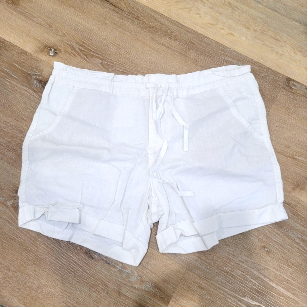 Faded Glory White Linen Shorts